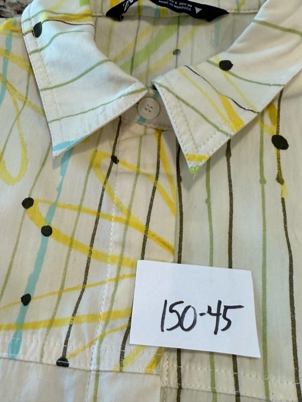 Zara yellow crop top flowers stripes polka dots SZ SM - Picture 12 of 13